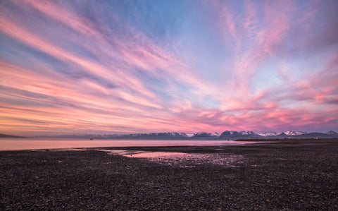 The back end of the sunset in Homer, Alaska